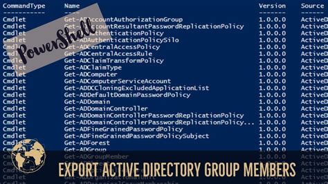 how to export group members list from active directory powershell