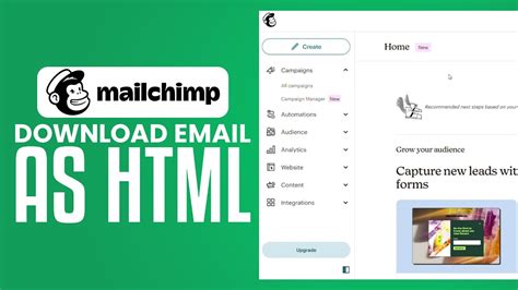 how to export html from mailchimp