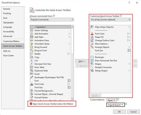 how to export quick access toolbar powerpoint