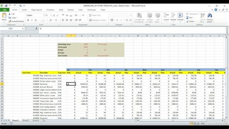 how to export sap cost center report to excel