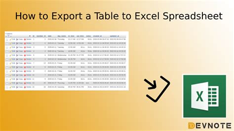 how to export spreadsheet to excel