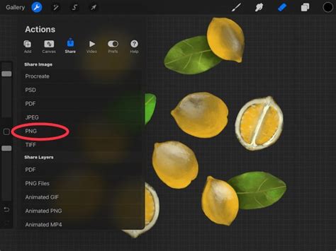 how to export with a transparent background in procreate
