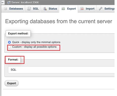 how to export wordpress database