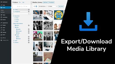 how to export wordpress media library