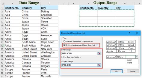 how to extend dependent drop down list in excel