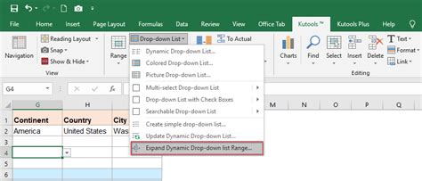 how to extend drop down list in excel