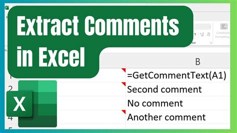 how to extract comments in excel