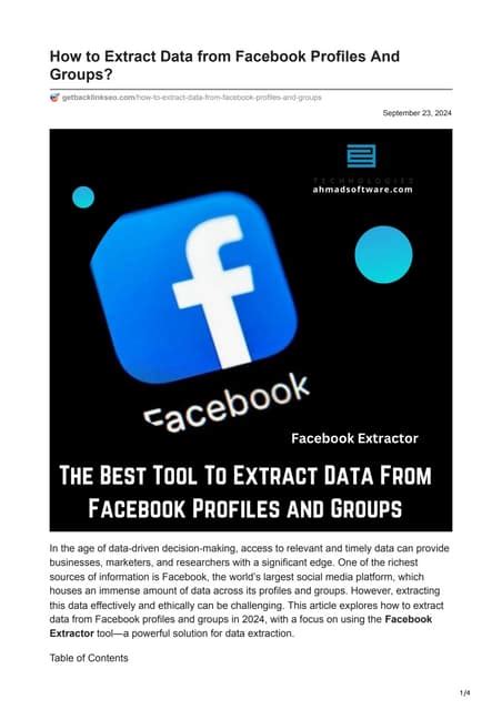 how to extract data from facebook group