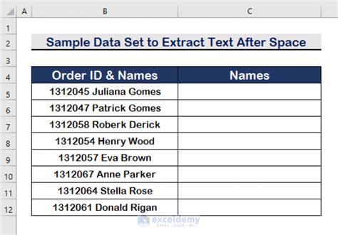 how to extract text after first space in excel