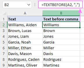 how to extract text before space in excel
