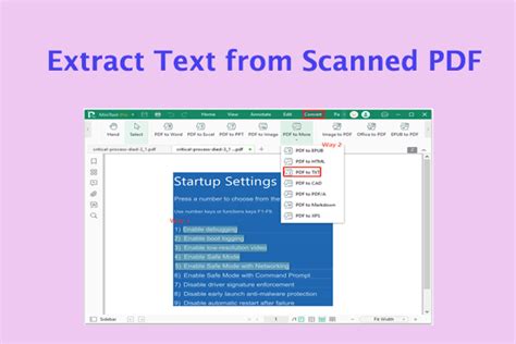 how to extract text from scanned pdf