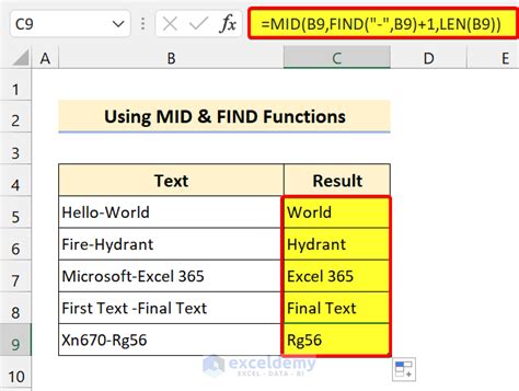 how to extract text in excel using formula