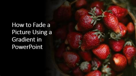 how to fade a picture into background in powerpoint