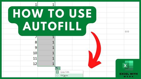 how to fill automatic data in excel