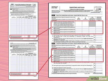 how to fill out schedule d for sale of home