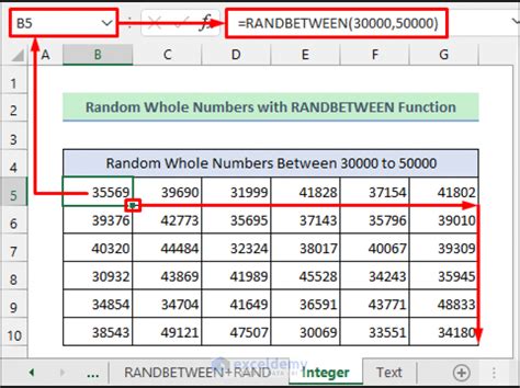 how to fill random numbers in excel