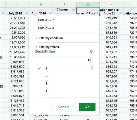 how to filter a spreadsheet in google sheets
