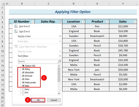 how to filter across multiple sheets in excel