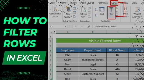 how to filter across rows in excel