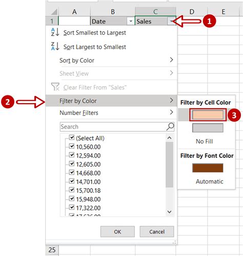 how to filter all highlighted cells in excel