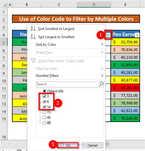 how to filter by multiple colours in excel