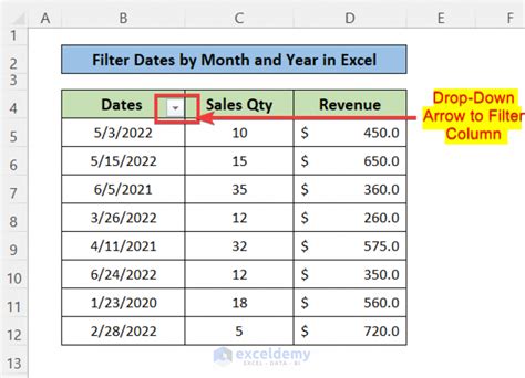 how to filter dates in excel by month and year formula