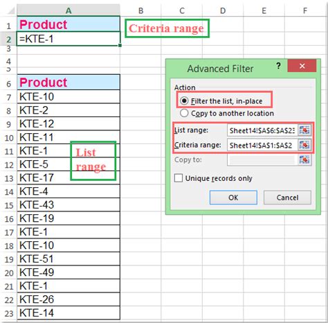 how to filter exact match in excel