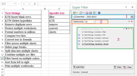 how to filter for multiple keywords in excel