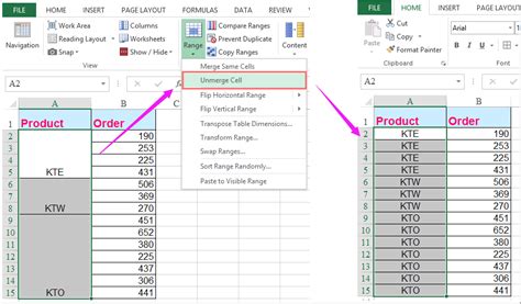 how to filter in excel when cells are merged