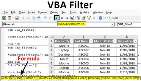 how to filter in vba