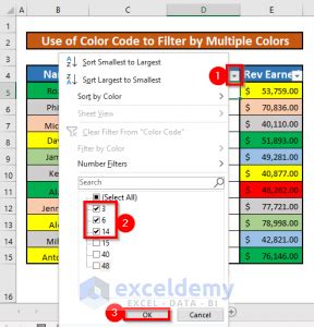 how to filter multiple color in excel