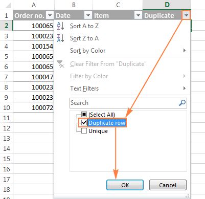 how to filter out duplicates in excel without deleting