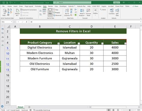 how to filter out keywords in excel