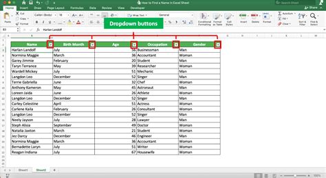 how to filter particular name in excel sheet