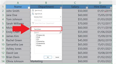 how to filter rows with specific text in excel