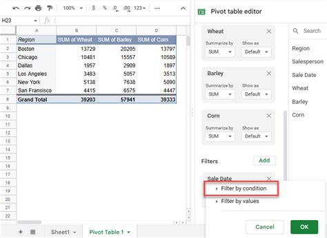 how to filter unique values in excel pivot table