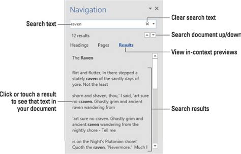 how to find a text in word