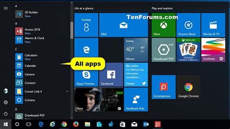 how to find all apps in windows 10