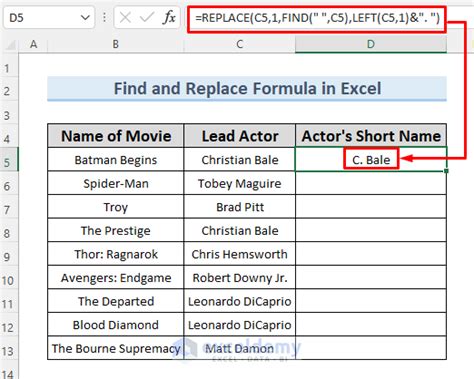 how to find and replace formula in excel