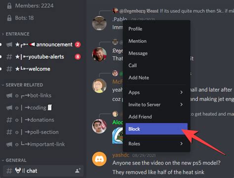 how to find block list on discord