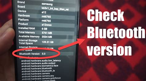 how to find bluetooth version on android phone