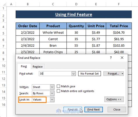 how to find certain values in excel