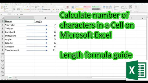 how to find char length in excel
