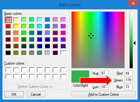how to find color code in ms paint