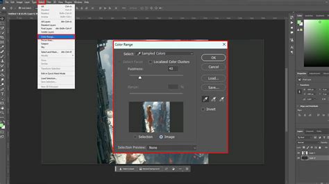 how to find color range in photoshop