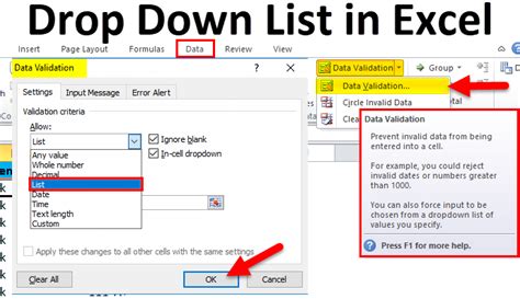 how to find data in drop down list in excel