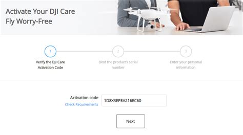 how to find dji care activation code