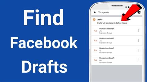 how to find drafts on your facebook page