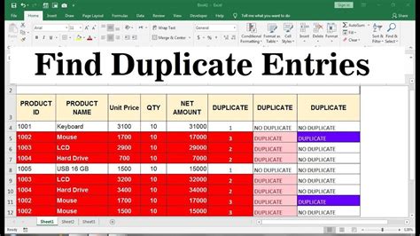 how to find duplicate entry in excel using formula