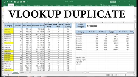 how to find duplicate values in excel using vlookup